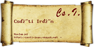 Csóti Irén névjegykártya