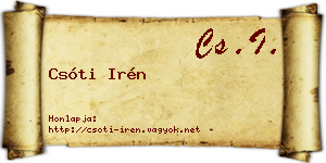 Csóti Irén névjegykártya